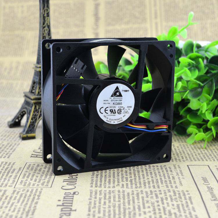 台达EFC0912BF KG885 12V 0.60A 9CM 9032 4线 温控 散热风扇