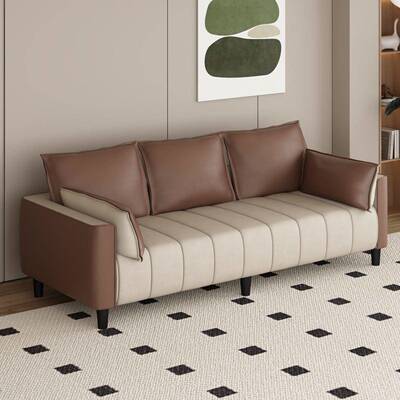 猫爪皮户简约GFE免小客厅公寓出租屋理洗发店双人型三人拼色沙发