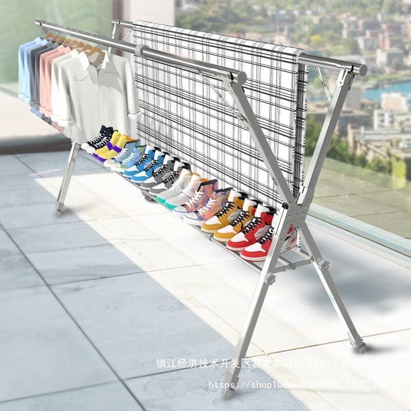 卖衣服的架摊子折叠伸缩挂摆衣架晾摆地摊货架折叠夜市展示架直销