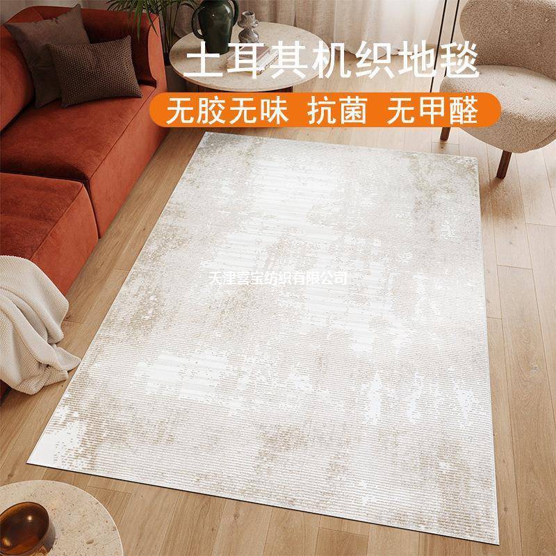 进口土耳其客厅地毯式机织地毯寂无耐磨风茶几客厅进口卧室高端毯