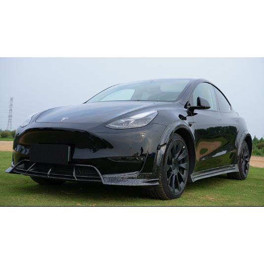 modelY碳纤纹理/ABS套件前铲+尾唇+侧裙+轮眉+尾翼买单件请咨