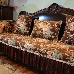 滑欧式沙发垫四季通坐用皮沙发套罩高档VHW盖巾垫防子垫新款