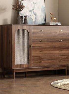 斗柜实木多柜能抽六屉柜收纳现代客厅卧室靠墙五FCK斗斗带门储功