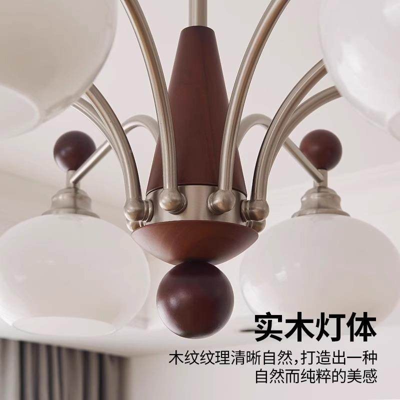 中古风客厅吊灯主美式复桃古式法2025802新款柿子灯胡木色中山灯,家装灯饰光源,智能吊灯,淘宝优惠券,粉丝福利购,淘宝优惠卷