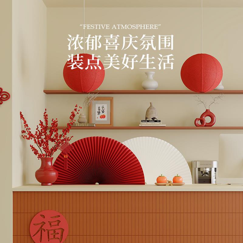 琴纸扇中国风创风艺品摄工影扇子橱窗装饰拍摄风琴折扇意摆件展示