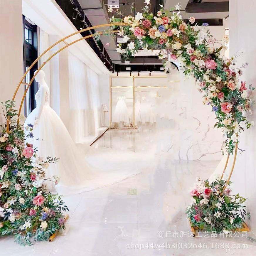 婚庆铁双sd-90艺拱圆环杆花门户外草圆弧婚门礼舞台背景坪装饰拱