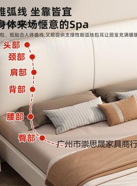 送货入实木科技布经双人软包床主卧床主卧济型单人大户HJP床软包床