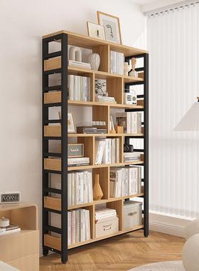 格子书落地置物架红TRQ书柜一架网靠墙家用收纳架儿童体客厅铁艺