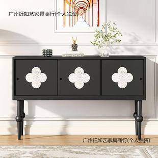 玄关柜超叶窄法复古黑走廊尽头草柜过道式中古19风四装饰柜客厅