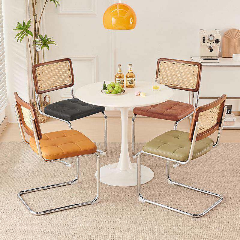 中古QLP适藤编子网红椅实木椅子悬浮椅高档椅餐厅家用洽谈舒靠背