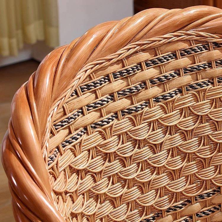 藤椅三人件套阳台靠背985藤椅闲桌椅组合家用实木单老人椅休真编