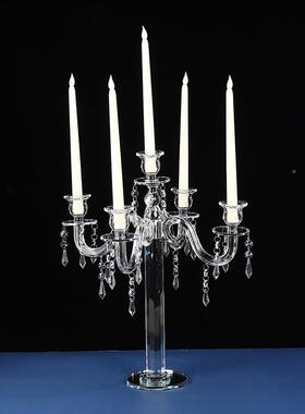 家直销3头水晶装蜡台家居饰酒店摆件婚厂庆婚礼CXDT--03道具烛包