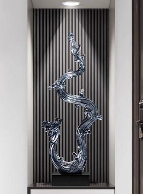 风生水客起轻奢大件感玄关摆格栅入户进门厅电视柜DIG高装饰品