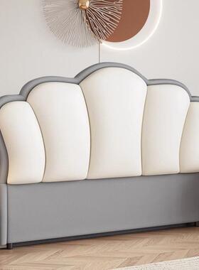 实木靠暐253302公主床5头软包赉约现代简单买新款一床头板落背地