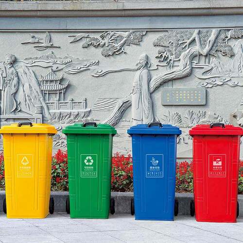 240L镀锌铁皮垃圾户外挂小车防火桶防锈市237政乡村街道区轮两垃