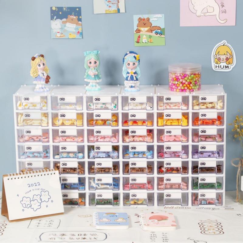 娘无品牌/工料手簪材树脂配件收纳盒透明饰品桌面家用零件盒