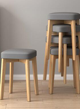 客子厅实凳XCZ子家用方凳板凳餐桌木椅可叠放收纳木头子凳简约小