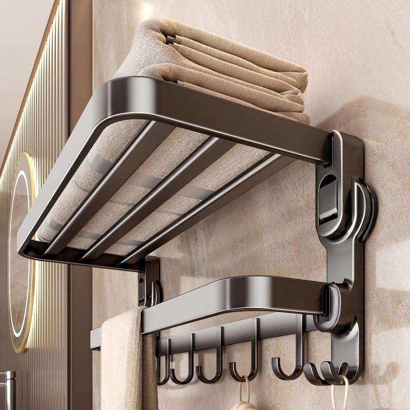 吸盘毛巾架卫生间免打孔壁挂浴巾架子浴室置物架一体厕所挂钩挂杆,家装主材,智能毛巾架/浴巾架,淘宝优惠券,粉丝福利购,淘宝优惠卷