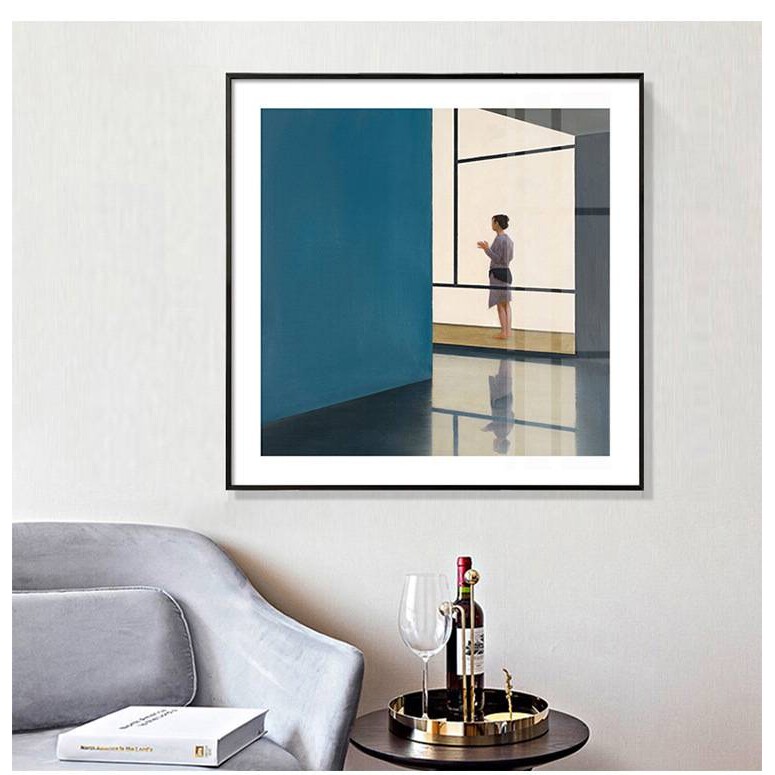 简约油画小众艺术样板工作室会展人物走廊晶瓷装饰画客厅沙发挂画