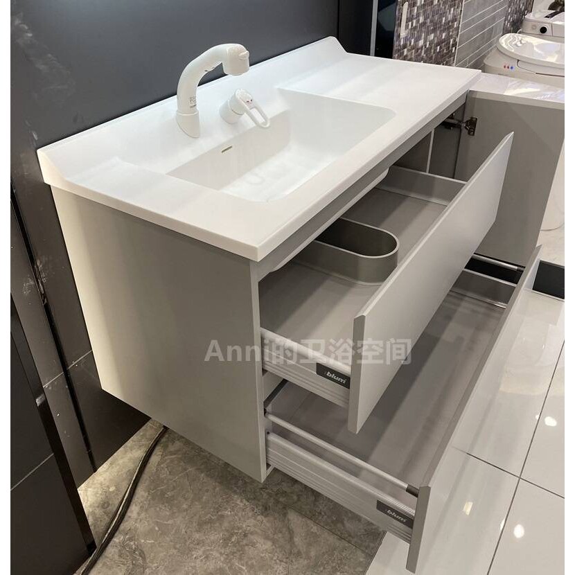 新品日式防划哑可丽防渗色洗脸盆浴室柜组合洗脸池洗漱台KVK龙头