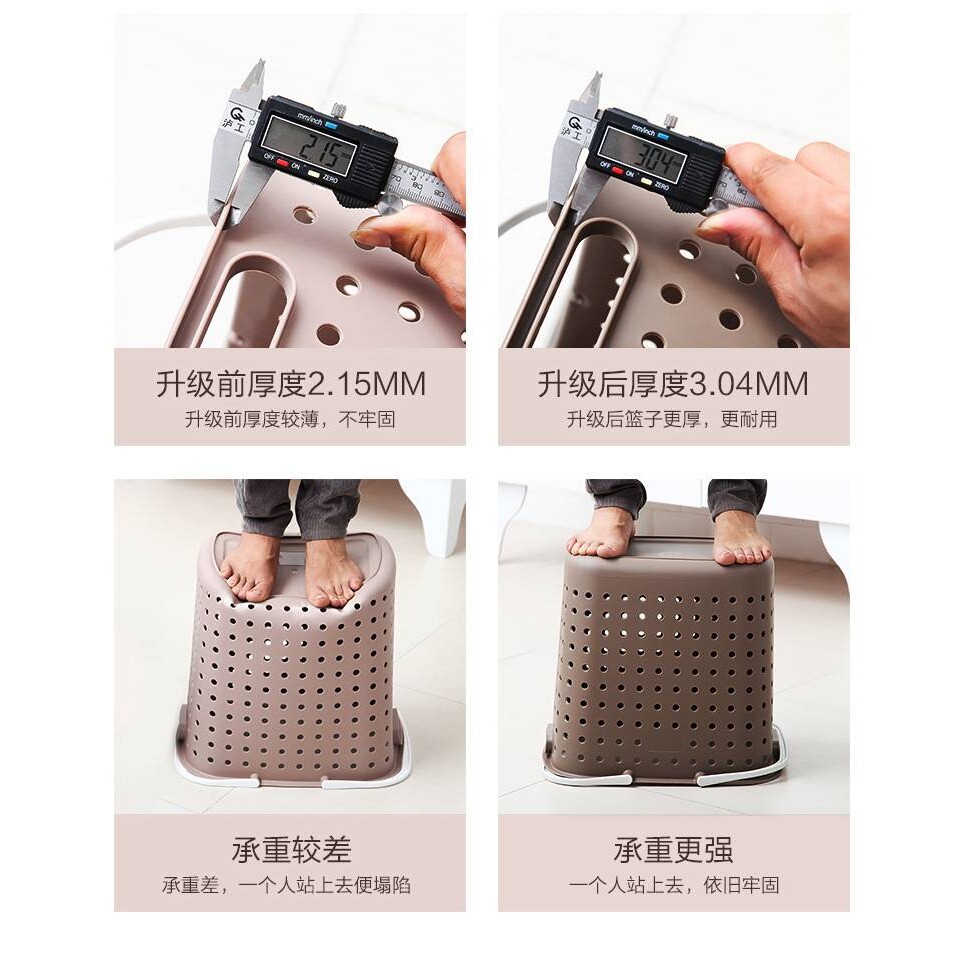 创意家用脏衣篮 塑料洗衣篮带滑轮 浴室脏衣服收纳篮娄大号收纳筐