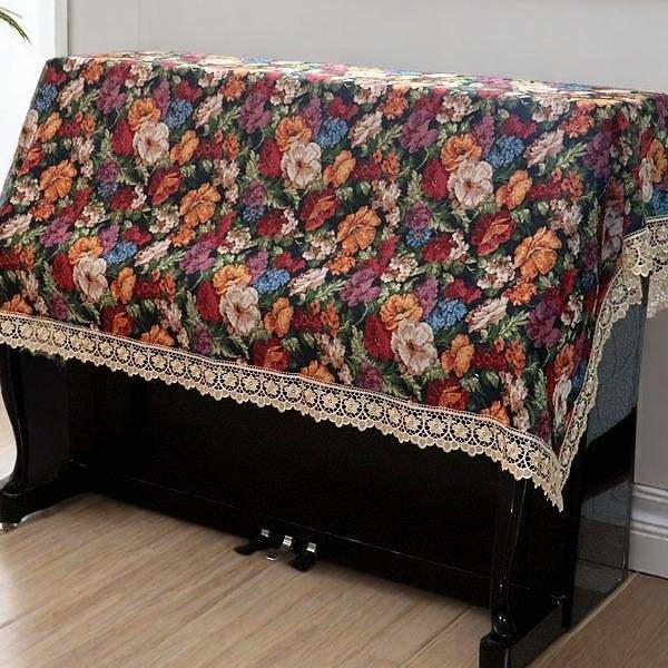 钢琴全罩防尘盖巾盖布欧式半罩通用88键现代布艺简约遮灰盖布