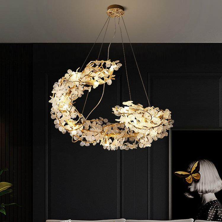客厅吊灯轻奢全铜水晶灯别墅高档酒店前台餐厅灯设计师中山灯具,家装灯饰光源,智能吊灯,淘宝优惠券,粉丝福利购,淘宝优惠卷