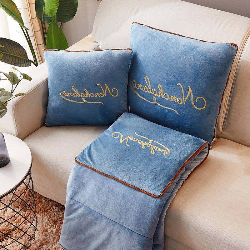 双面小毯子毛巾绣抱枕办公室两用珊瑚车上绒保暖被子午休加绒加厚,居家布艺,抱枕被,淘宝优惠券,粉丝福利购,淘宝优惠卷