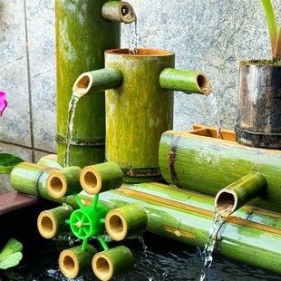 循环水流摆件25年新款竹子流水摆件鱼缸水循环循环过滤器过滤加湿