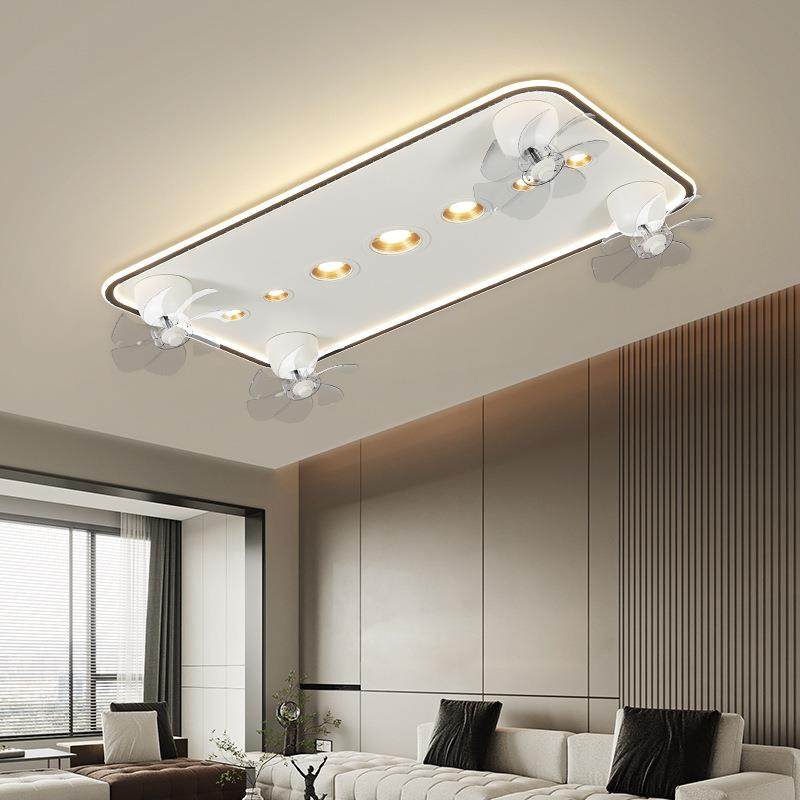 超薄款吸顶灯带风扇家用客厅灯卧室餐厅主卧室智能语音中山灯具