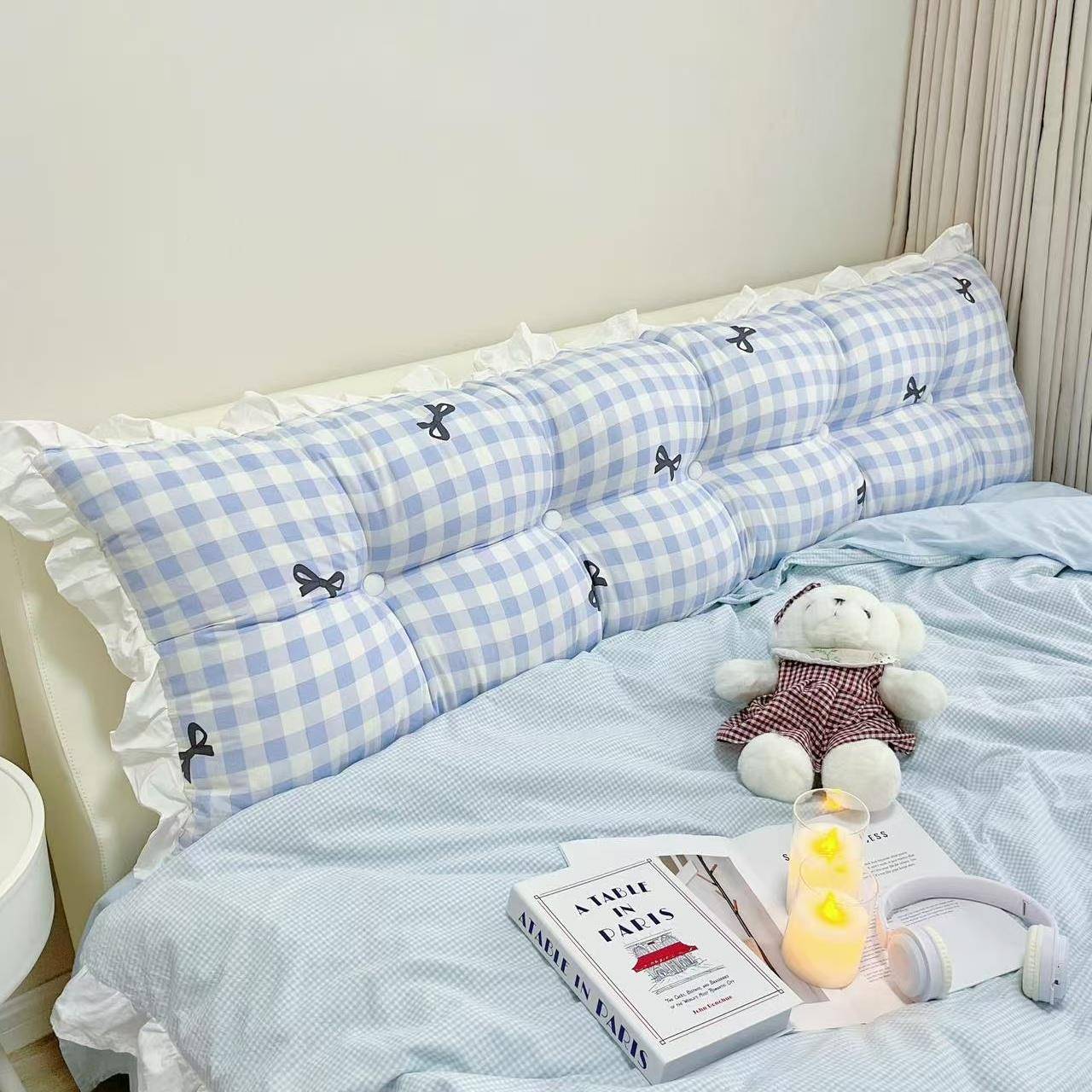 ?背可爱公主床头软包靠垫双人沙靠榻枕榻米Fh($px}@卧室床上发护