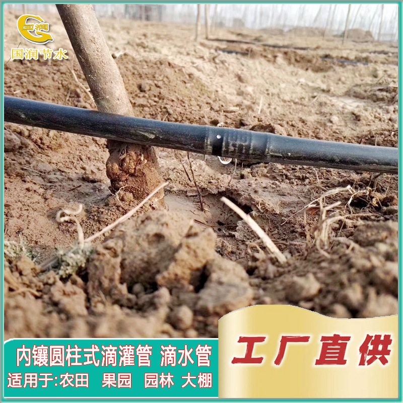 工厂直供农用滴灌管滴水管农田果园滴灌灌溉16內镶圆柱式滴灌管