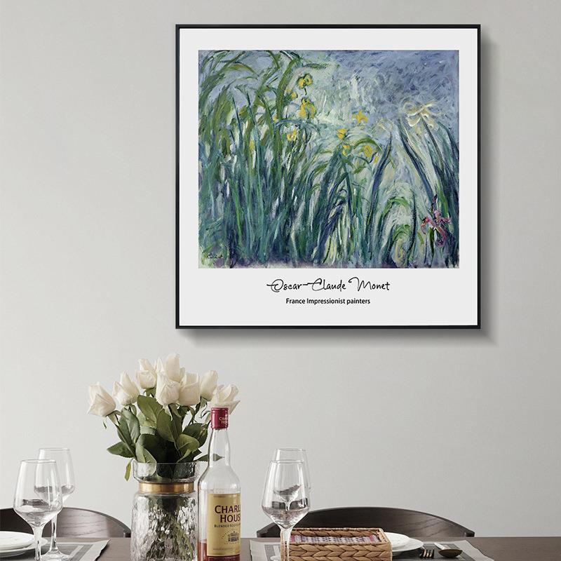 十七小众艺术馆莫奈印象派原木风装饰画客厅餐厅挂画文艺玄关床头