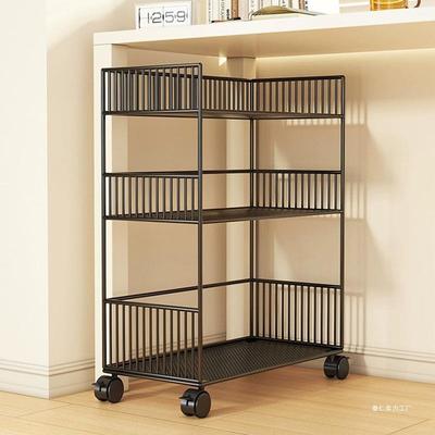 落地小书架办公室桌下收纳置物架可移动宿舍小推车带轮多层书福带