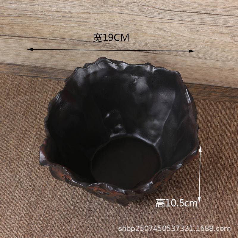 原矿紫陶茶缸创意浮水雕大号茶渣桶家古用办公室复P0202411茶洗陶