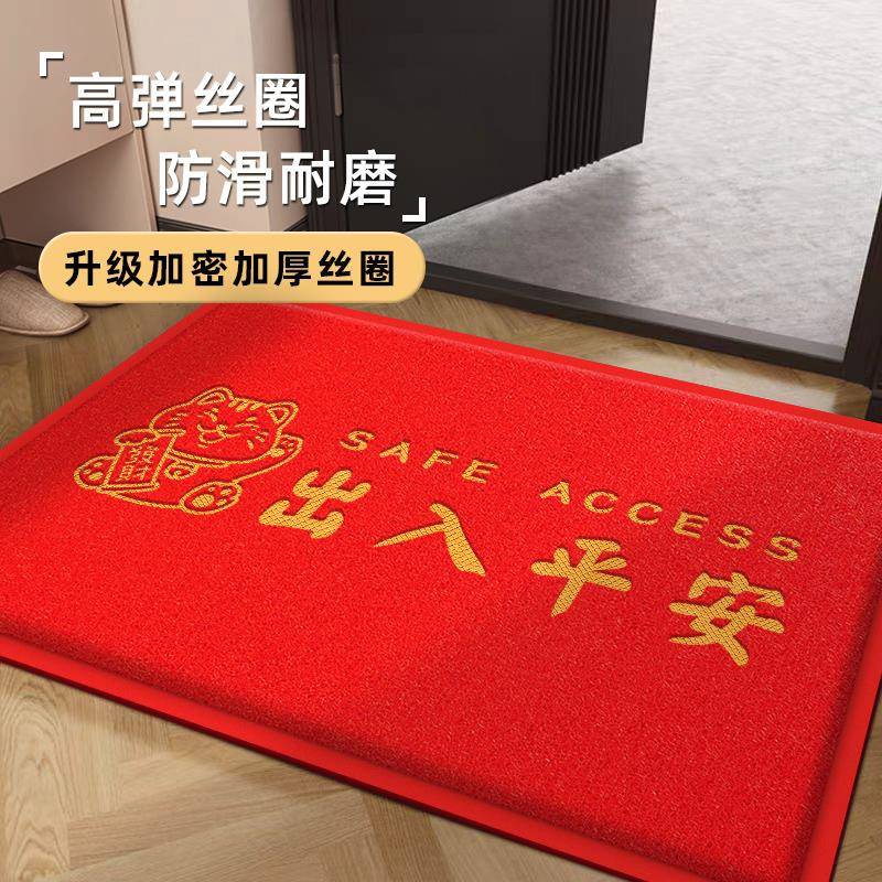 丝圈加厚地垫入户门垫进门门口脚垫新款红色门外垫子出入平安地毯