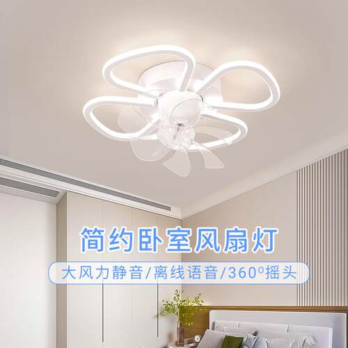 跨境直供风扇灯2025年新款卧室灯具现代简约餐厅吸顶灯风扇一体