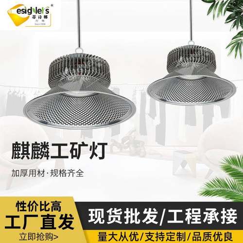LED鳞片工矿灯100W200W工厂车间高天棚灯具馆球场照明灯展厅吊灯