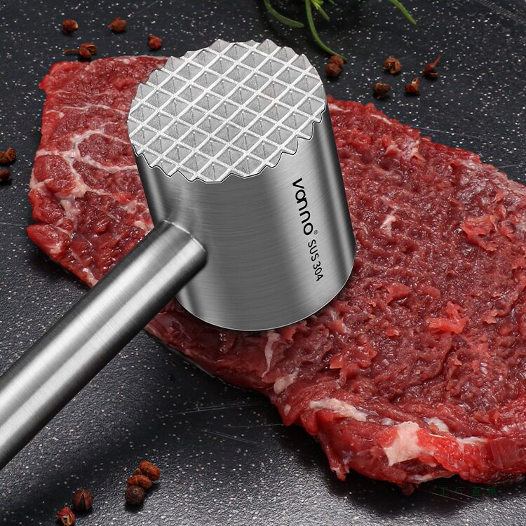 德国松肉锤304不锈钢家用锤肉牛排工具敲打断筋砸肉锤子