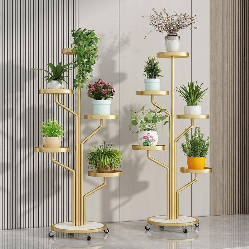 花架客厅落地式室内带轮沙发旁可移动阳台绿萝多肉植物花盆架铁艺