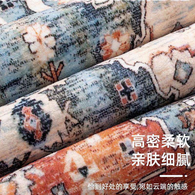 几境仿羊绒水客式厅地毯跨折叠家用卧室床边满铺毯美书房茶水洗底