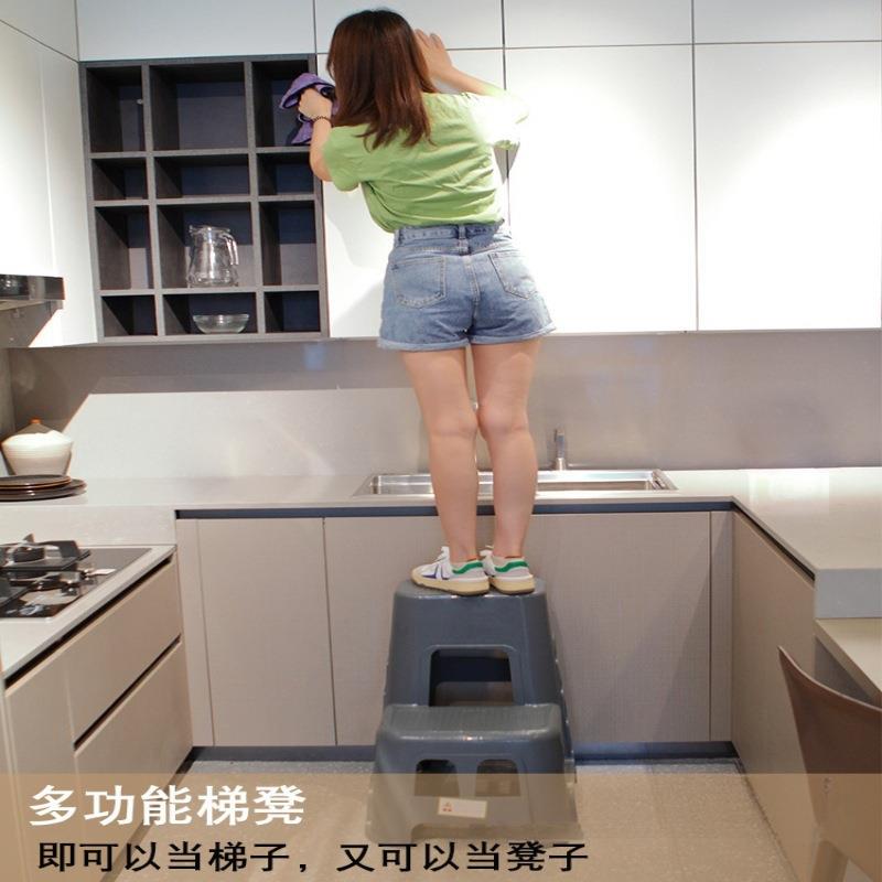 多能功阶步二梯凳家用登高凳QLH加厚塑料洗车凳子两步凳台高低梯