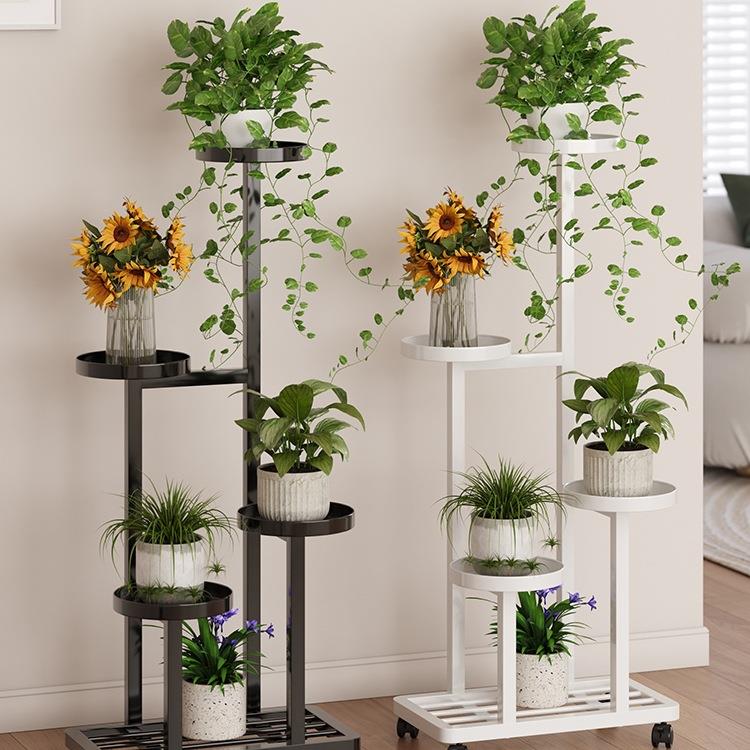 室内可移动花架置物架阳台花架子客厅落地式铁艺多层花盆绿植盆栽