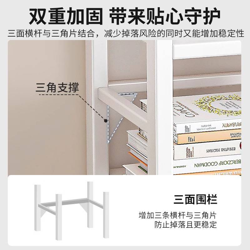 书架置物架落地多层收纳架铁艺窄夹缝家用简易一体靠墙移动小书柜