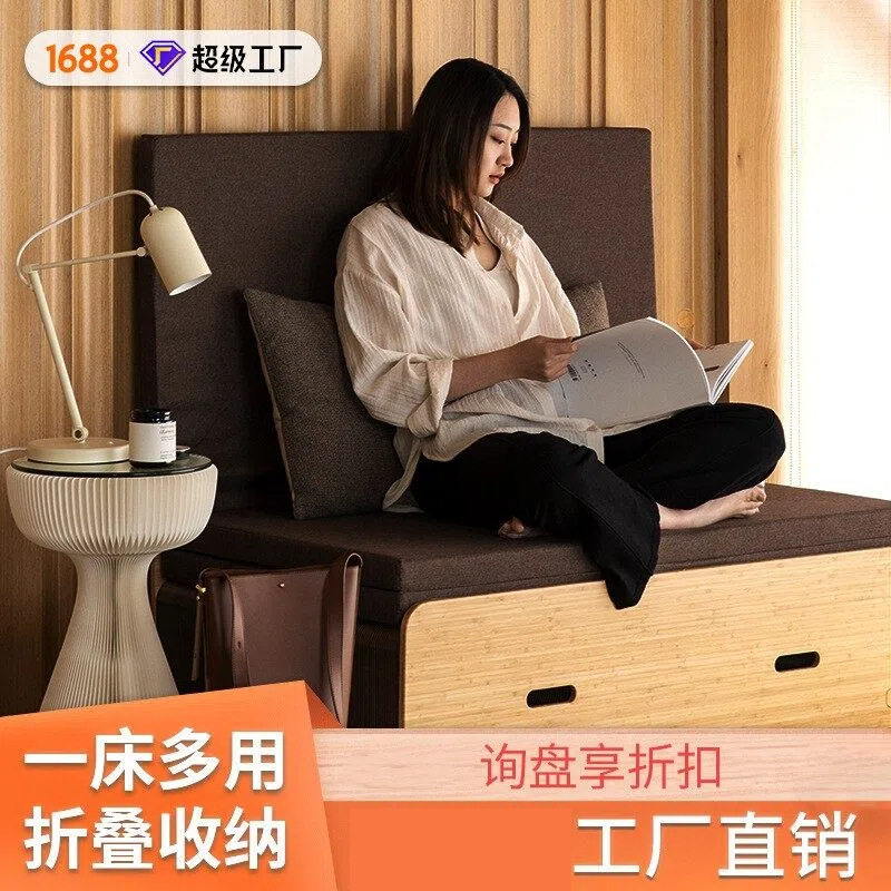 折叠沙发床单人办公室午睡椅子小户型隐藏简易收纳多功能床
