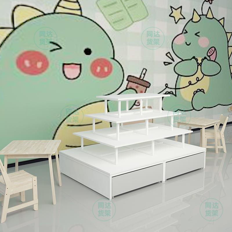 中岛展示台文具店货架文创流水台展示柜玩具店笔筒展示架双面