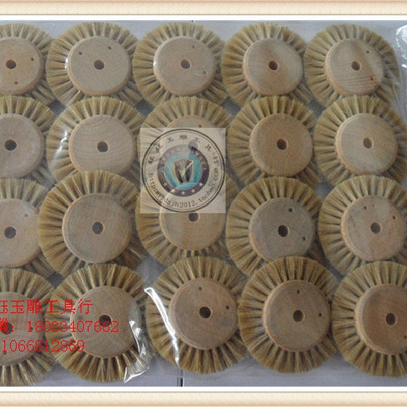 抛光毛刷轮猪毛羊毛尼龙6mm电动猪鬃毛刷轮软毛玉石抛光毛轮毛扫