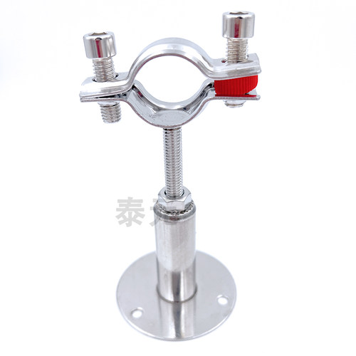 304不锈钢长度可调节管子夹带底盘伸缩式管支架管码管卡支撑管托