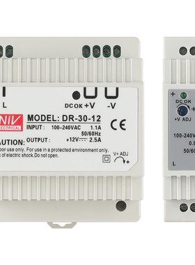 导轨式开关电源24V40A直流可调220伏转12V10A变压器240W迷你DR
