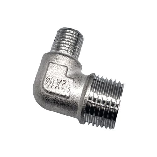 304不锈钢变径双外丝弯头直角90度外丝螺纹外牙异径弯头4分6分1寸